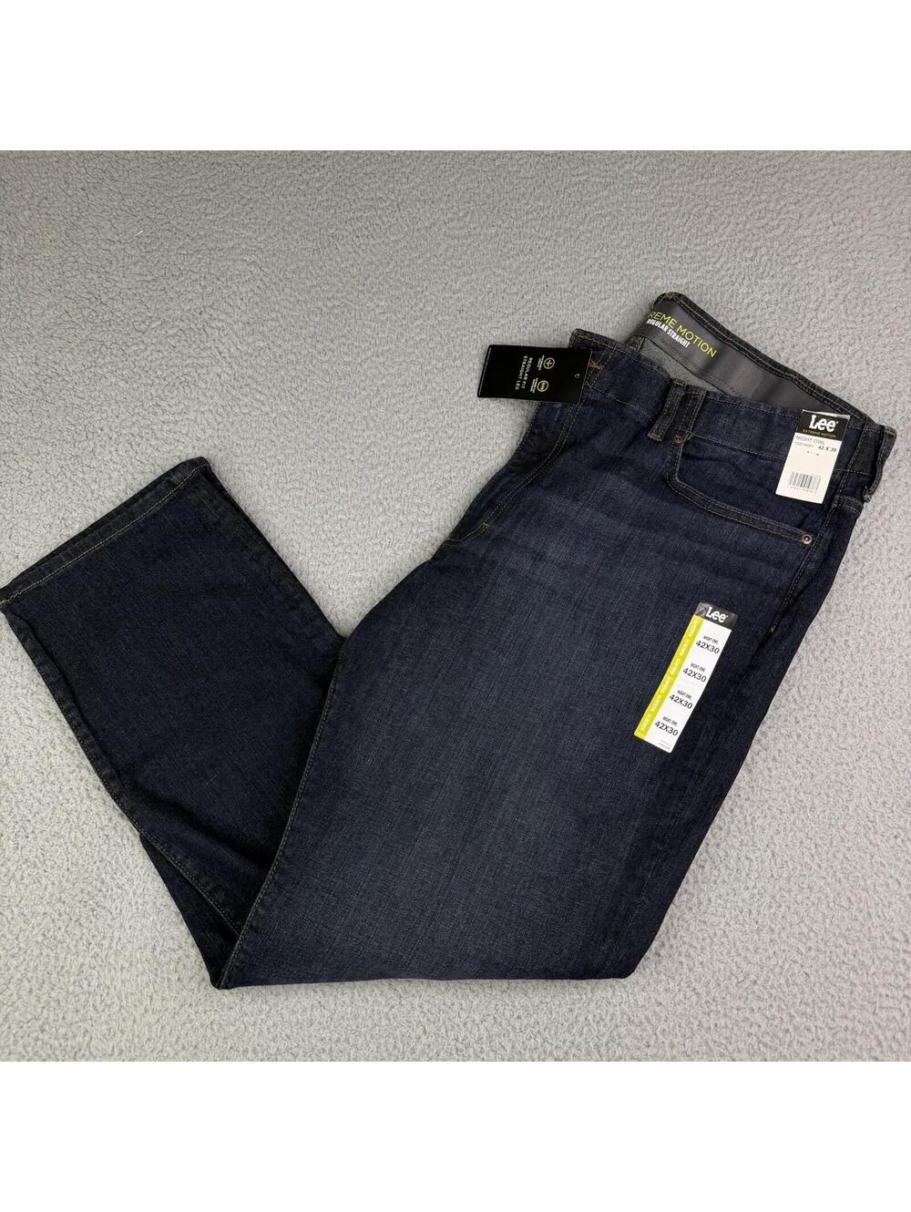 Lee Extreme Motion Jean NIGHT OWL Mens 42x230 Regular Straight Dark Stretch